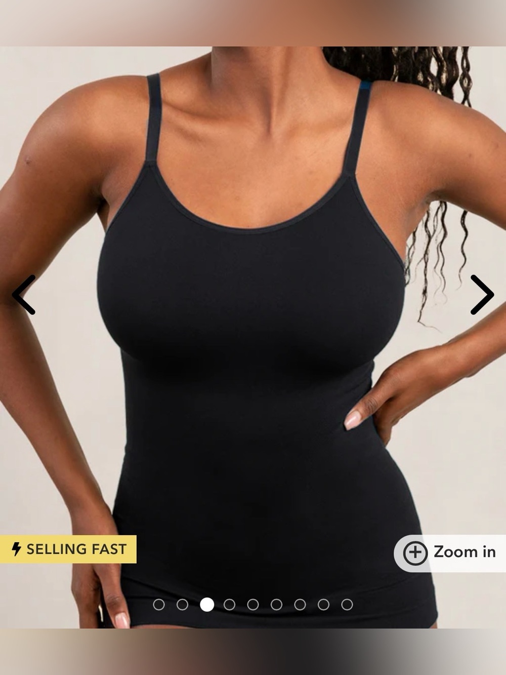Shapermint Essentials Black Scoop Neck Cami Smoothing Shapewear Tank S NWT
